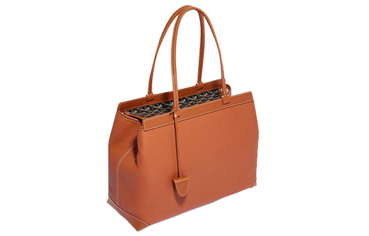 GOYARD Bellechasse Biaude Cow Leather Tote Bag Shopping Bag Shoulder Bag Handbag Unisex Brown Yellow