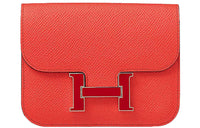 HERMES Constance Slim Epsom Calfskin Handheld Wallets Fanny Pack Women's Texas Rose Pink