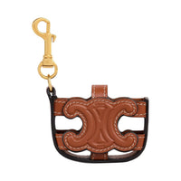CELINE Triomphe Calfskin Earphone Case Unisex Brown