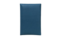 HERMES Calvi Chamkila Goat Skin Wallets Coin Purses Women's Dark Blue