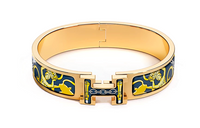 HERMES Enamel Gold-Plated Hardware Accessories Bangles Women's Gold