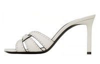 SAINT LAURENT Tribute Slide Slippers Women's White