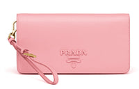 PRADA Saffiano Leather Handbag Shoulder Bags Women's Bright Pink