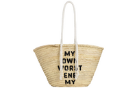 CELINE Raffia Basket Bag Single Shoulder Bag Women's Beige