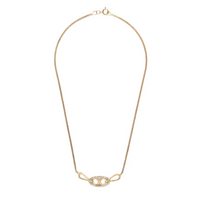 CELINE Rhinestone Gold-Plated Necklaces Women's Gold
