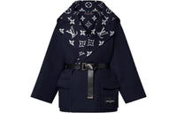 LOUIS VUITTON Flap Pocket Hooded Wrap Coat