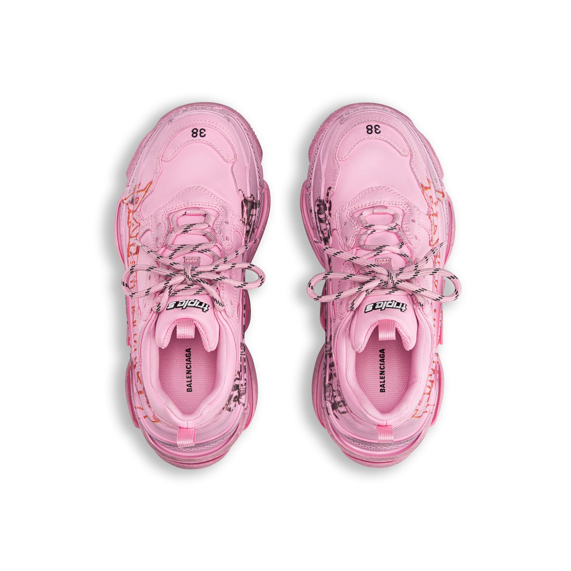 (WMNS) Balenciaga Triple S Diy Metal 'Pink Black Red' 524039W2FAY5016