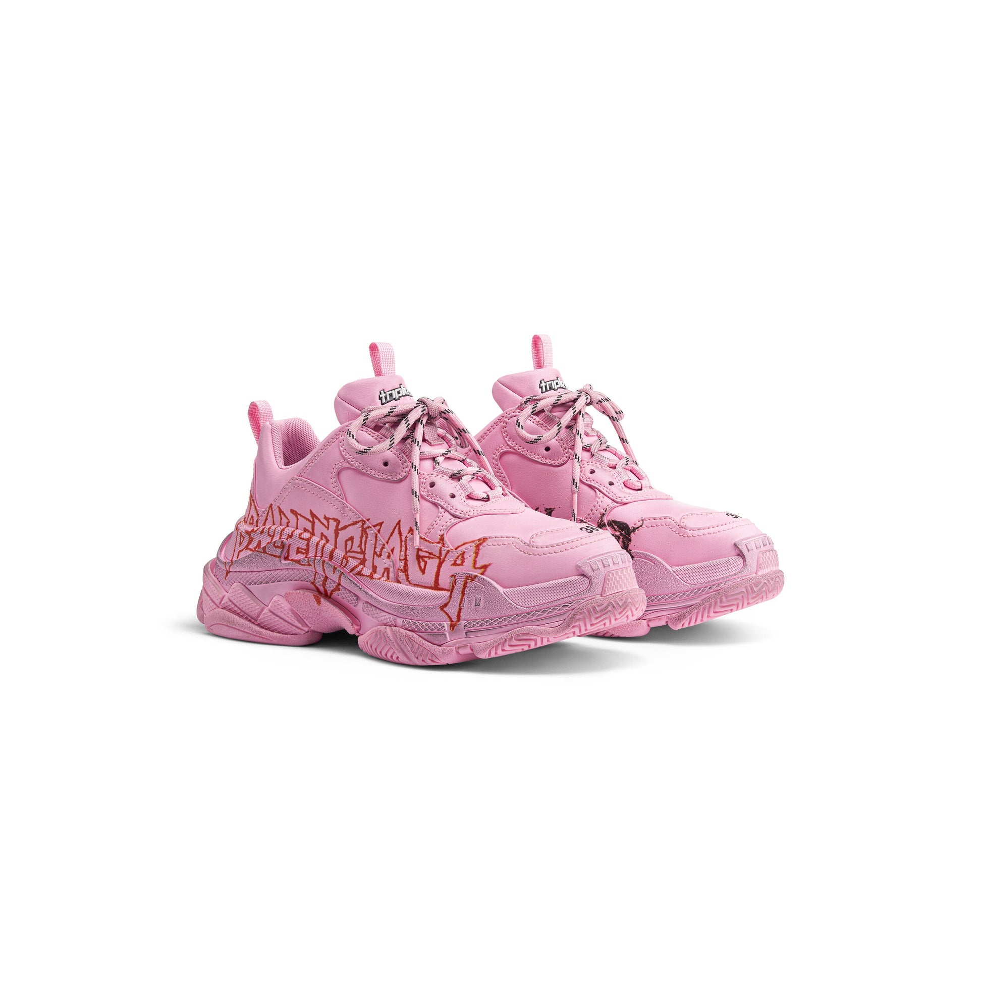 (WMNS) Balenciaga Triple S Diy Metal 'Pink Black Red' 524039W2FAY5016
