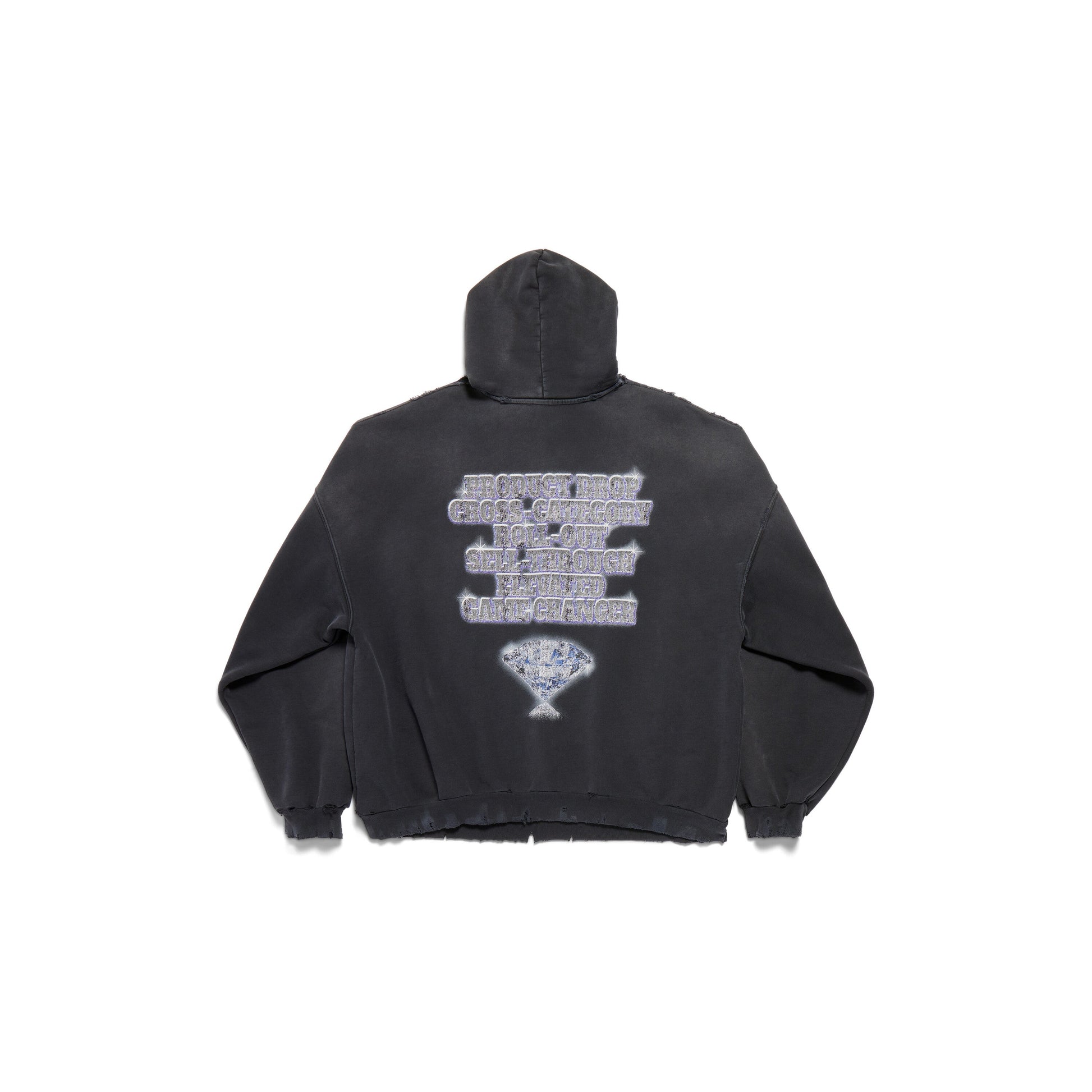 (WMNS) Balenciaga Snbn Hoodie 'Black' 739024TQVE71083