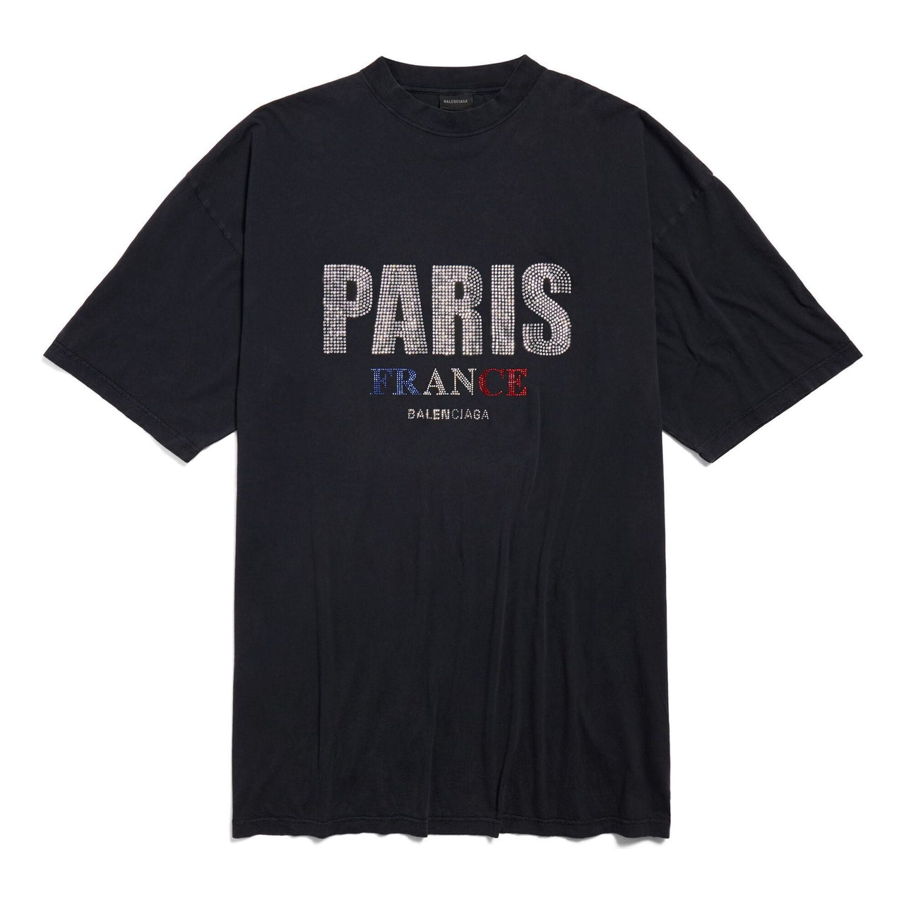 (WMNS) Balenciaga Paris Strass T-Shirt Dress 'Black' 777750TRVL71000