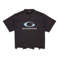 (WMNS) Balenciaga Loop Sports Icon Cropped T-Shirt 'Black' 783399TRVC23521