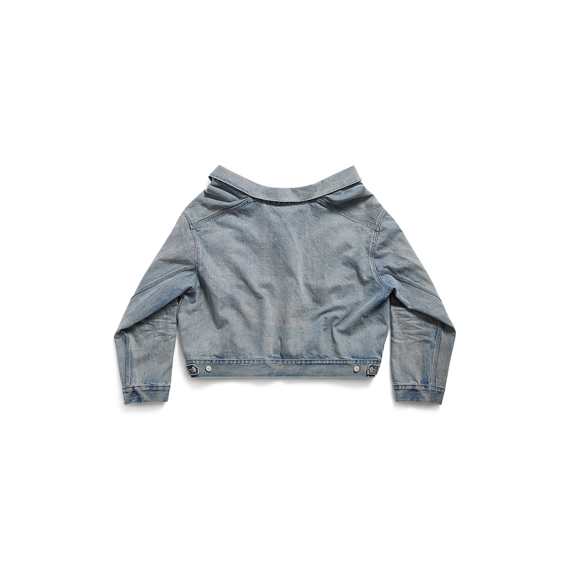 (WMNS) Balenciaga Off Shoulder Jacket 'Light Blue' 786638TQW556379