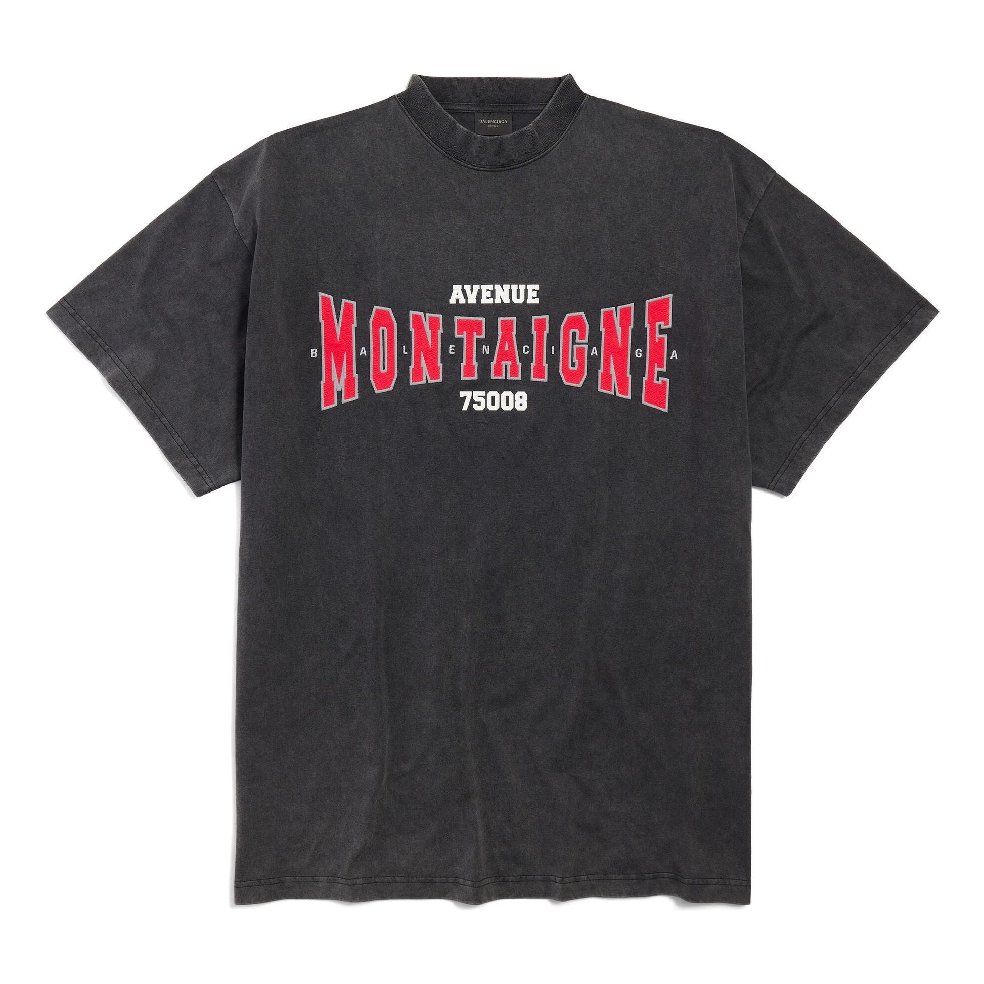 (WMNS) Balenciaga Montaigne T-shirt Oversized 'Black Faded' 787349TRVN31048