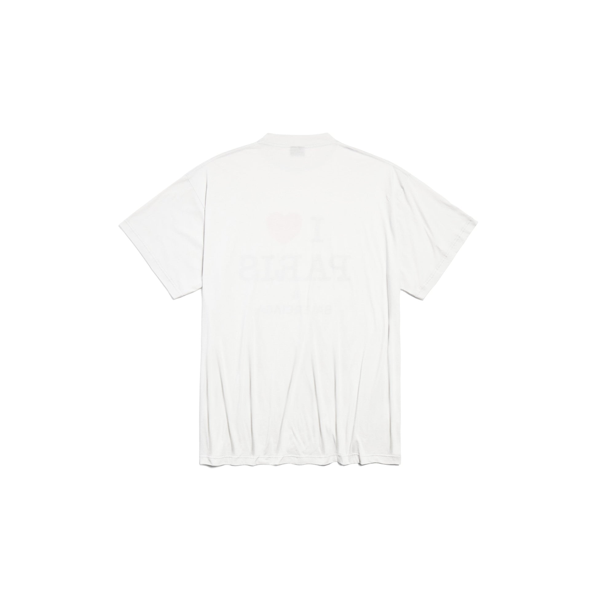 (WMNS) Balenciaga I Love Paris & Balenciaga T-shirt Oversized 'White' 787349TRVU99012