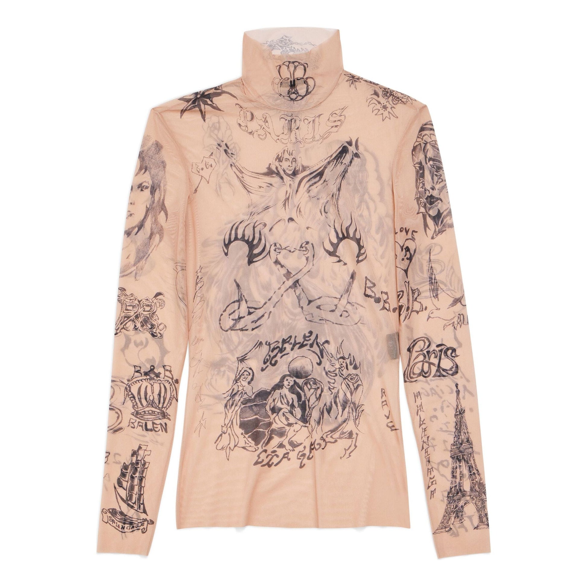 (WMNS) Balenciaga Tat Long Sleeve Top 'Light Beige' 7928434E1B59500
