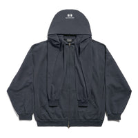 (WMNS) Balenciaga Unity Sports Icon Incognito Zip-up Hoodie Oversized 'Black' 794030TQVB24372