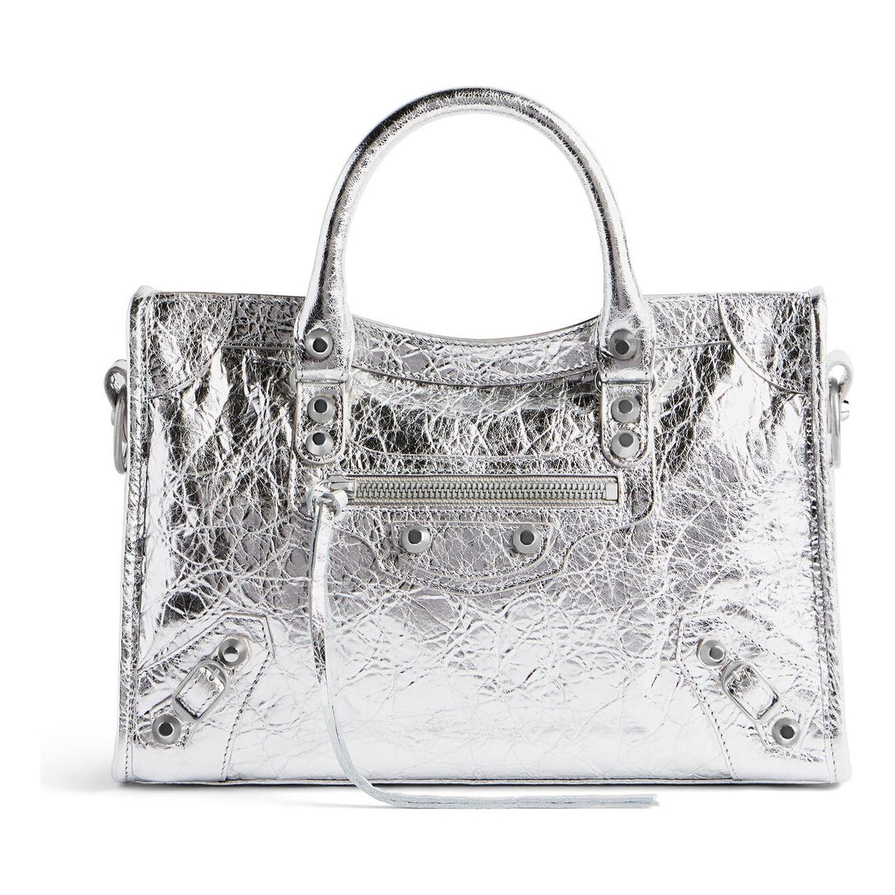 (WMNS) Balenciaga Le City Small Bag Metallized 'Silver' 7977892AA9R8122