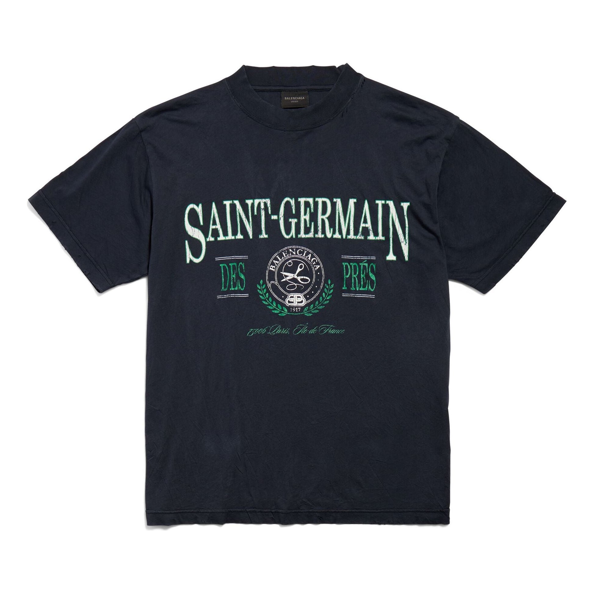 (WMNS) Balenciaga Saint Germain T-shirt 'Dark Blue' 809122TRVP18065