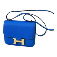 HERMES Constance Swift Leather Shoulder Bag Crossbody Bag Mini Women's O8 Bleu Royal Blue