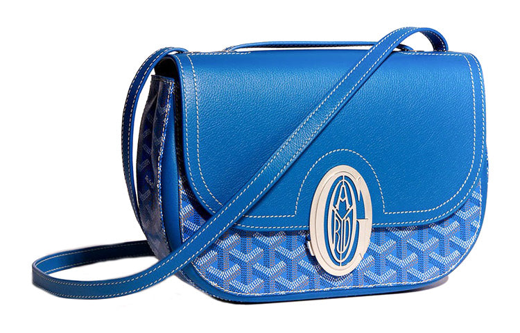 GOYARD 233 Canvas With Leather Shoulder Bag Crossbody Bag Women's Sky Blue