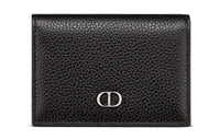 DIOR Cow Leather Business Card Holder Zero Wallet Card Holder Men's Black