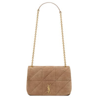SAINT LAURENT Calf Suede Crossbody Bag, Shoulder Bag Mini Women's Beige