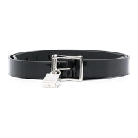 SAINT LAURENT Patent Leather Padlock Leather Belt