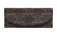 CELINE Triumph Gate Triomphe Canvas Ring Pouch Clutch Unisex Tawny