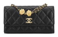 CHANEL Sheepskin Handheld Crossbody Bag Shoulder Bag Women's Black