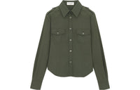 SAINT LAURENT Military Button up Cotton Shirt