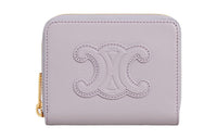 CELINE Triomphe Smooth Cow Leather Card Holder Wallet Women's Light Purple Lilac