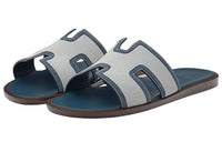 HERMES Slide Slippers Men's Blue Gray