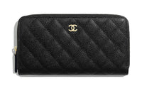 CHANEL Grained Calfskin Wallet Unisex Black