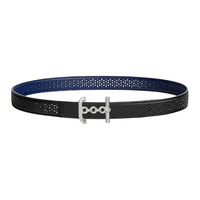 HERMES Leather Belts Unisex Black/Sapphire Blue Width 2.4cm