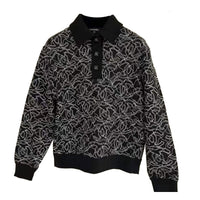 CHANEL Polo Shirt Women's Black White