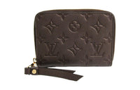 LOUIS VUITTON Grained Cow Leather Wallet Women's Chestnut