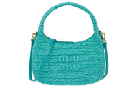 MIU MIU Threading Needle Woven Hobo Bag, Shoulder Bag, Handbag Women's Jade Green