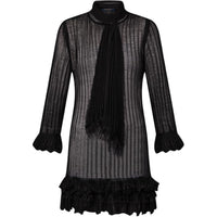 LOUIS VUITTON Ruffle Trim Lavallière Knit Dress