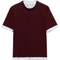 PRADA Logo Emblem Round Neck Pullover Short-Sleeved T-Shirt Men's Garnet Red