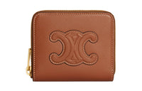CELINE Smooth Calf Leather Wallet Women's Brown