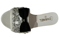 CHANEL Slip-Resistant Slide Slippers Women's Silver