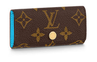 LOUIS VUITTON Monogram Canvas Key Pouch Women's Brown/Blue