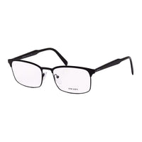 PRADA Metal Rectangular Eyeglass Frames Unisex Black
