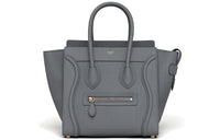 CELINE Luggage Cow Leather Smiley Face Bag Handbag Micro Women's Smoky Gray