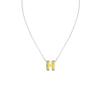 HERMES Metal, Palladium Plated Necklaces Women's Yellow