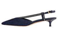 LOUIS VUITTON Cone Heel High Heels 3.5cm Women's Dark Blue