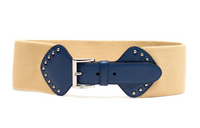 PRADA Leather Belts Unisex Blue/Beige