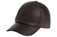 HERMES Lambskin Rayon Baseball Caps Men's Brown
