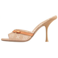 LOUIS VUITTON Slide Slippers 9cm Women's Beige