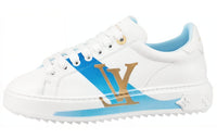 LOUIS VUITTON Stylish Skateboarding Shoes Women's White Blue